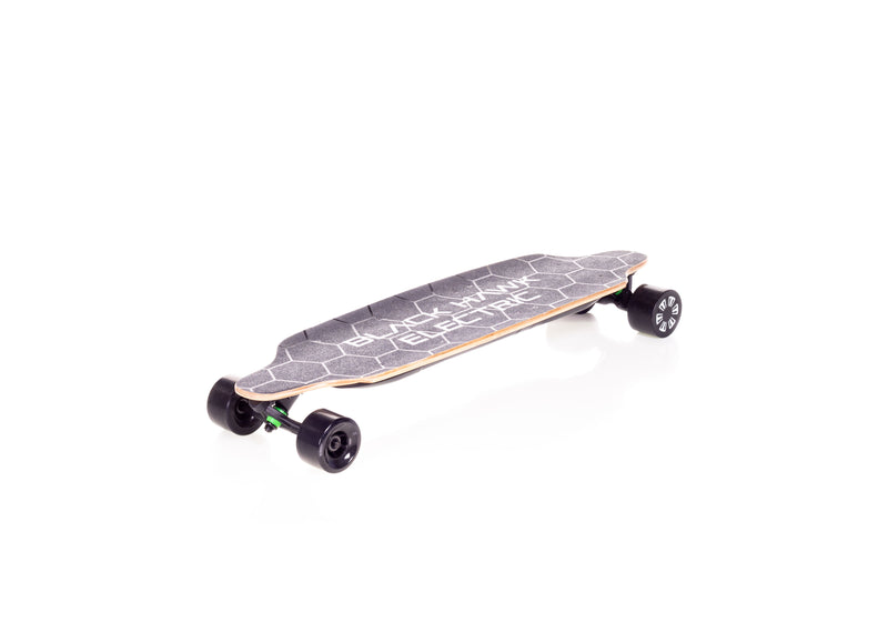 High quality, high performance electric skateboard with hub drive brushless motors and lithium ion battery technology.
